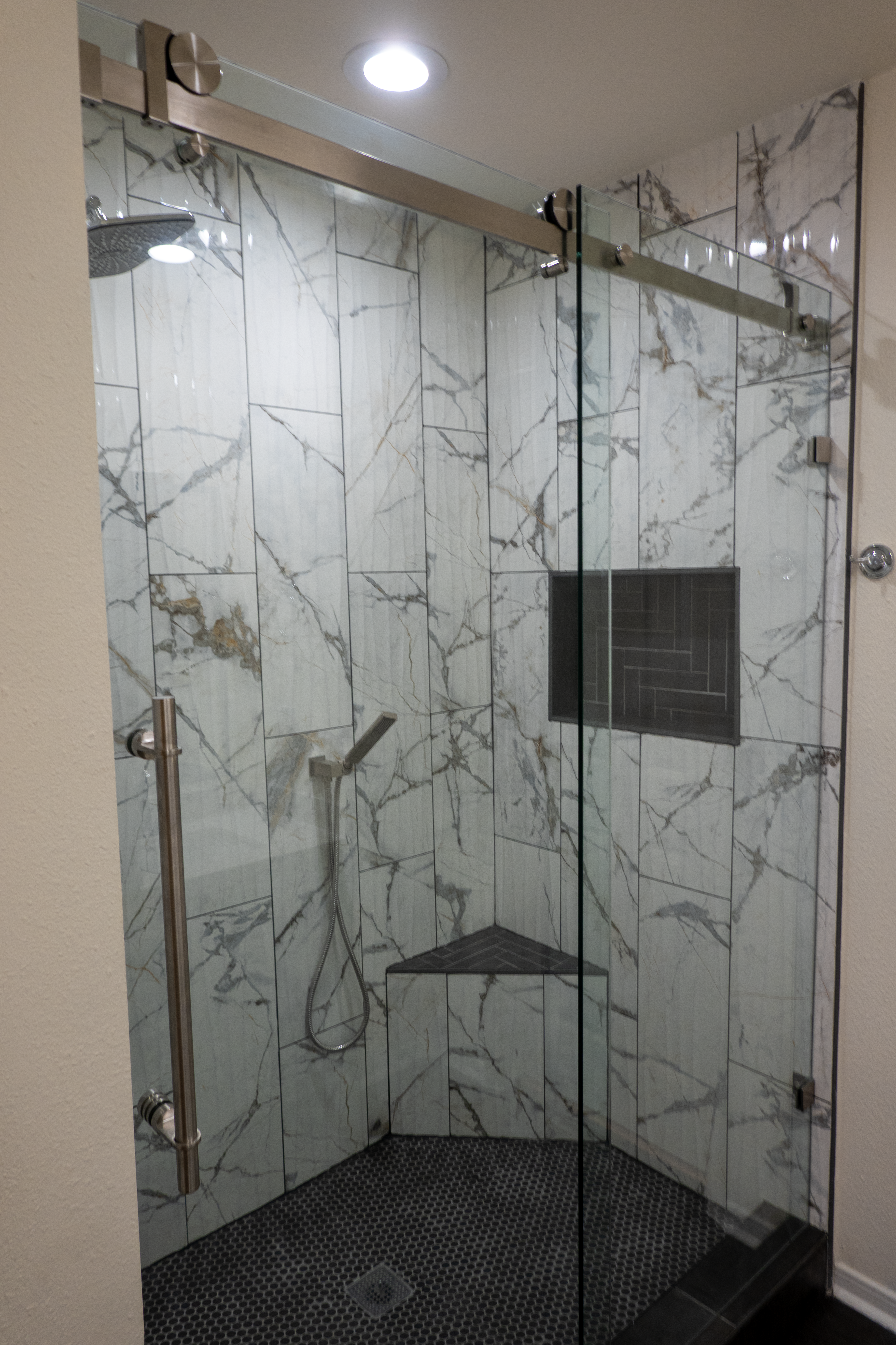 Sparkling clean shower after professional service